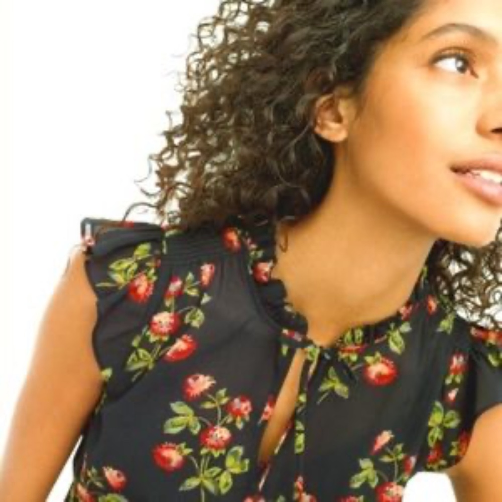 J. Crew Point Sur Sleeveless Tie-Neck Floral Top